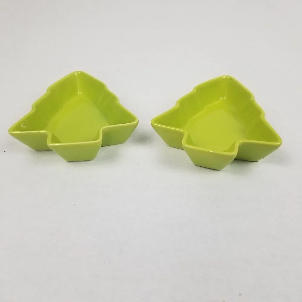 Celebrate‎ It Mini Green Christmas Tree Candy/Nut Dish Set